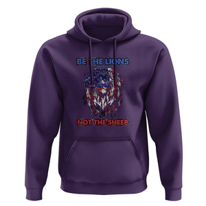 Patriotic American Lion Hoodie Be The Lions Not The Sheep Retro US Flag TS02 Purple Print Your Wear