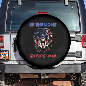 Patriotic American Lion Spare Tire Cover Be The Lions Not The Sheep Retro US Flag TS02 No hole Black Print Your Wear