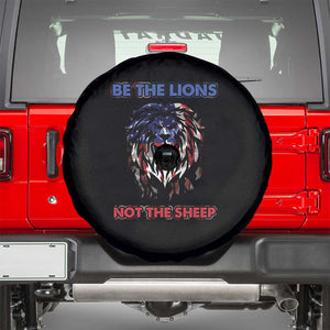 Patriotic American Lion Spare Tire Cover Be The Lions Not The Sheep Retro US Flag TS02 Black Print Your Wear