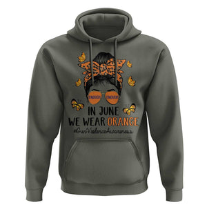 Gun Violence Awareness Hoodie In June We Wear Orange Messy Bun TS02 Military Green Print Your Wear