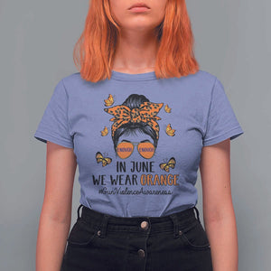 Gun Violence Awareness T Shirt For Women In June We Wear Orange Messy Bun TS02 Violet Print Your Wear