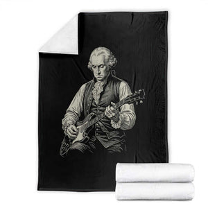 George Washington Rock Star Portrait Throw Blanket Funny Electric Guitar Player Founding Father Patriotic Graphic