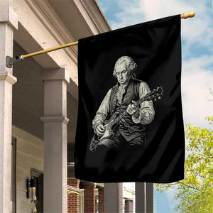 George Washington Rock Star Portrait Garden Flag Funny Electric Guitar Player Founding Father Patriotic Graphic