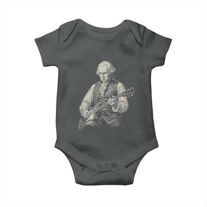 George Washington Rock Star Portrait Baby Onesie Funny Electric Guitar Player Founding Father Patriotic Graphic