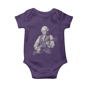 George Washington Rock Star Portrait Baby Onesie Funny Electric Guitar Player Founding Father Patriotic Graphic