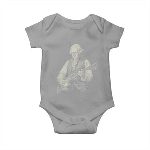 George Washington Rock Star Portrait Baby Onesie Funny Electric Guitar Player Founding Father Patriotic Graphic