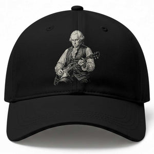 George Washington Rock Star Portrait Baseball Cap Funny Electric Guitar Player Founding Father Patriotic Graphic