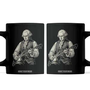 George Washington Rock Star Portrait Coffee Mug Funny Electric Guitar Player Founding Father Patriotic Graphic