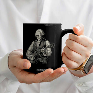 George Washington Rock Star Portrait Coffee Mug Funny Electric Guitar Player Founding Father Patriotic Graphic