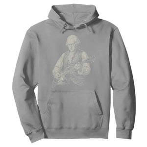 George Washington Rock Star Portrait Hoodie Funny Electric Guitar Player Founding Father Patriotic Graphic