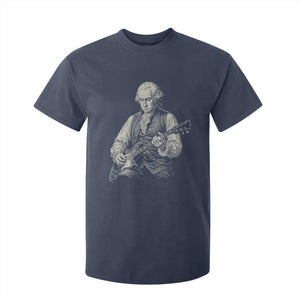 George Washington Rock Star Portrait T Shirt For Kid Funny Electric Guitar Player Founding Father Patriotic Graphic