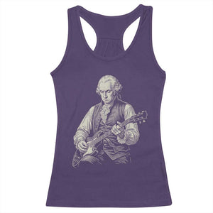 George Washington Rock Star Portrait Racerback Tank Top Funny Electric Guitar Player Founding Father Patriotic Graphic