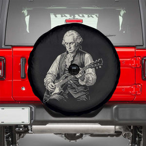 George Washington Rock Star Portrait Spare Tire Cover Funny Electric Guitar Player Founding Father Patriotic Graphic