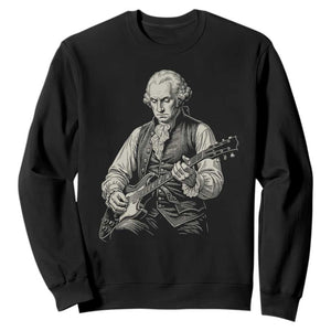 George Washington Rock Star Portrait Sweatshirt Funny Electric Guitar Player Founding Father Patriotic Graphic