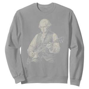 George Washington Rock Star Portrait Sweatshirt Funny Electric Guitar Player Founding Father Patriotic Graphic