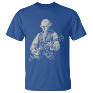 George Washington Rock Star Portrait T Shirt Funny Electric Guitar Player Founding Father Patriotic Graphic