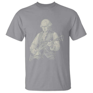George Washington Rock Star Portrait T Shirt Funny Electric Guitar Player Founding Father Patriotic Graphic