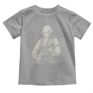George Washington Rock Star Portrait Toddler T Shirt Funny Electric Guitar Player Founding Father Patriotic Graphic
