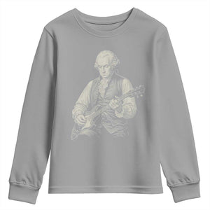 George Washington Rock Star Portrait Youth Sweatshirt Funny Electric Guitar Player Founding Father Patriotic Graphic