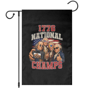 1776 National Champs Funny Founding Fathers Selfie Graphic Garden Flag George Washington and Ben Franklin Cool Sunglasses Patriotic TS02 Black Print Your Wear