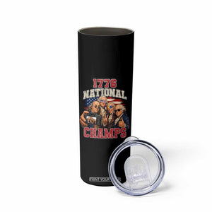 1776 National Champs Funny Founding Fathers Selfie Graphic Skinny Tumbler George Washington and Ben Franklin Cool Sunglasses Patriotic