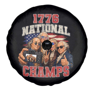 1776 National Champs Funny Founding Fathers Selfie Graphic Spare Tire Cover George Washington and Ben Franklin Cool Sunglasses Patriotic