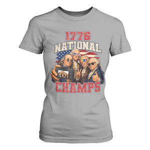 1776 National Champs Funny Founding Fathers Selfie Graphic T Shirt For Women George Washington and Ben Franklin Cool Sunglasses Patriotic