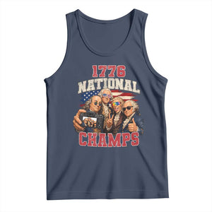 1776 National Champs Funny Founding Fathers Selfie Graphic Tank Top George Washington and Ben Franklin Cool Sunglasses Patriotic