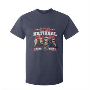 1776 National Champs Est 1776 Vintage Seal T Shirt For Kid Funny Cool Sunglasses Presidents and Founding Fathers Sports Style Patriotic
