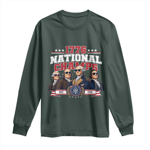 1776 National Champs Est 1776 Vintage Seal Long Sleeve Shirt Funny Cool Sunglasses Presidents and Founding Fathers Sports Style Patriotic