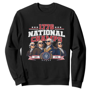 1776 National Champs Est 1776 Vintage Seal Sweatshirt Funny Cool Sunglasses Presidents and Founding Fathers Sports Style Patriotic
