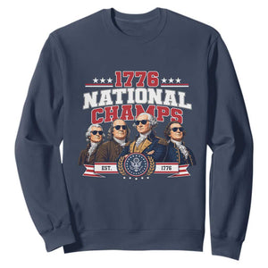1776 National Champs Est 1776 Vintage Seal Sweatshirt Funny Cool Sunglasses Presidents and Founding Fathers Sports Style Patriotic