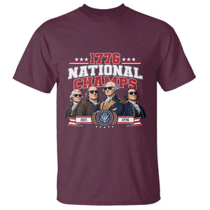 1776 National Champs Est 1776 Vintage Seal T Shirt Funny Cool Sunglasses Presidents and Founding Fathers Sports Style Patriotic