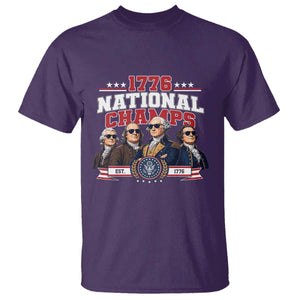 1776 National Champs Est 1776 Vintage Seal T Shirt Funny Cool Sunglasses Presidents and Founding Fathers Sports Style Patriotic
