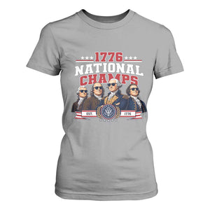 1776 National Champs Est 1776 Vintage Seal T Shirt For Women Funny Cool Sunglasses Presidents and Founding Fathers Sports Style Patriotic TS02 Sport Gray Print Your Wear