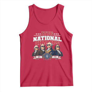 1776 National Champs Est 1776 Vintage Seal Tank Top Funny Cool Sunglasses Presidents and Founding Fathers Sports Style Patriotic
