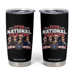 1776 National Champs Est 1776 Vintage Seal Tumbler Cup Funny Cool Sunglasses Presidents and Founding Fathers Sports Style Patriotic TS02 Black Print Your Wear