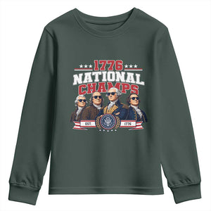 1776 National Champs Est 1776 Vintage Seal Youth Sweatshirt Funny Cool Sunglasses Presidents and Founding Fathers Sports Style Patriotic