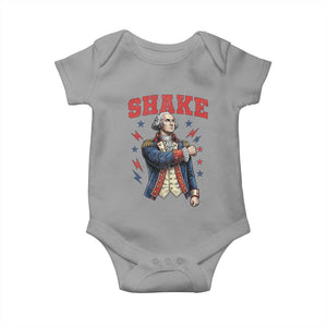 Shake Funny George Washington Patriotic Graphic Matching Baby Onesie Vintage Founding Father Distressed Stars and Lightning Bolts Dynamic Duo