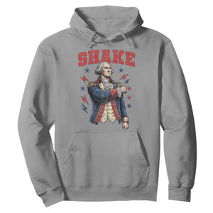 Shake Funny George Washington Patriotic Graphic Matching Hoodie Vintage Founding Father Distressed Stars and Lightning Bolts Dynamic Duo