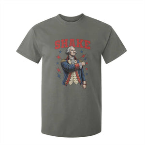 Shake Funny George Washington Patriotic Graphic Matching T Shirt For Kid Vintage Founding Father Distressed Stars and Lightning Bolts Dynamic Duo