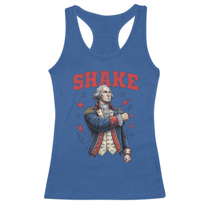 Shake Funny George Washington Patriotic Graphic Matching Racerback Tank Top Vintage Founding Father Distressed Stars and Lightning Bolts Dynamic Duo