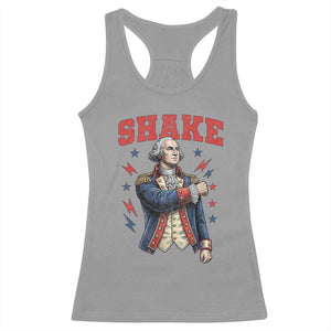 Shake Funny George Washington Patriotic Graphic Matching Racerback Tank Top Vintage Founding Father Distressed Stars and Lightning Bolts Dynamic Duo