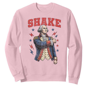 Shake Funny George Washington Patriotic Graphic Matching Sweatshirt Vintage Founding Father Distressed Stars and Lightning Bolts Dynamic Duo