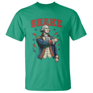 Shake Funny George Washington Patriotic Graphic Matching T Shirt Vintage Founding Father Distressed Stars and Lightning Bolts Dynamic Duo