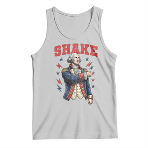 Shake Funny George Washington Patriotic Graphic Matching Tank Top Vintage Founding Father Distressed Stars and Lightning Bolts Dynamic Duo