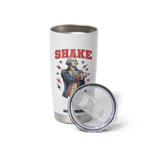 Shake Funny George Washington Patriotic Graphic Matching Tumbler Cup Vintage Founding Father Distressed Stars and Lightning Bolts Dynamic Duo