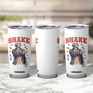 Shake Funny George Washington Patriotic Graphic Matching Tumbler Cup Vintage Founding Father Distressed Stars and Lightning Bolts Dynamic Duo