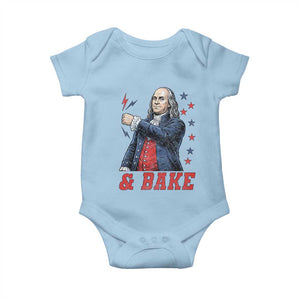 And Bake Funny Benjamin Franklin Patriotic Graphic Matching Baby Onesie Vintage Founding Father Distressed Stars and Lightning Bolts Dynamic Duo