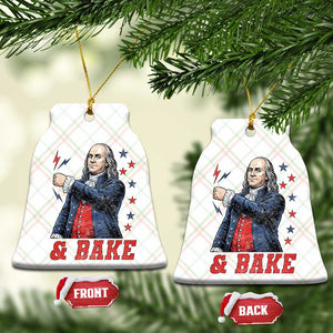 And Bake Funny Benjamin Franklin Patriotic Graphic Matching Ceramic Ornament Vintage Founding Father Distressed Stars and Lightning Bolts Dynamic Duo